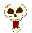 smiley of angry skull face