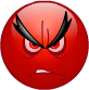Red angry face smiley (Angry Emoticons)