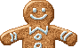 Gingerbread man animated emoticon