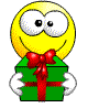 giving christmas present smiley