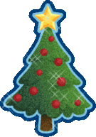 glittering christmas tree emoticon