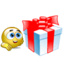 Opening present emoticon (Christmas Emoticons)