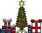 Presents under Xmas tree animated emoticon