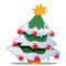 Reindeer behind Christmas tree smiley (Christmas Emoticons)
