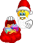 Robbing Santa animated emoticon