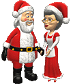 Santa and Mrs. Claus Kiss animated emoticon
