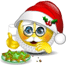 Santa eating cookies animated emoticon