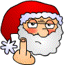 Santa flipping the bird smiley (Christmas Emoticons)