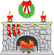Santa on fire emoticon (Christmas Emoticons)