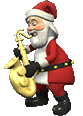 santa playing the sax emoticon