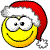 Smiley with Santa hat emoticon (Christmas Emoticons)