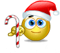 Smiley face with santa hat animated emoticon