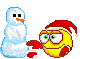 Smiley with snowman animated emoticon