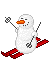 Skiing snowman animated emoticon