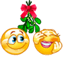Xmas Misteltoe Kiss smiley (Christmas Emoticons)