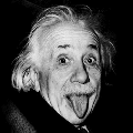 Funny Einstein Tongue Poke animated emoticon