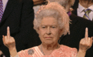 smiley of queen giving finger