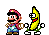 Banana dancing with Mario animated emoticon