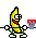 Banana with axe animated emoticon