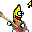 Banana with guitar animated emoticon