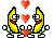 Bananas in love emoticon (Banana Emoticons)