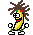 Banana with dreadlocks animated emoticon