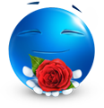 Give a Rose emoticon (Happy Emoticons)