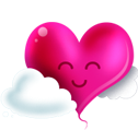 Pink Happy Heart emoticon (Happy Emoticons)