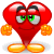 Surprised heart animated emoticon