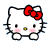 Blushing Hello Kitty animated emoticon