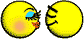 Kissing couple animated emoticon