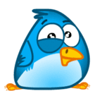 cute blue bird laughing emoticon