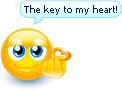 smiley of handing key heart