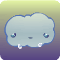 Crying cloud animated emoticon