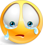 Teary Sad Face emoticon (Sad Emoticons)