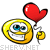 Smiley with heart balloon emoticon (Valentine Emoticons)