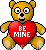 Be Mine Teddy emoticon (Valentine Emoticons)