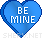 Blue Be Mine Heart emoticon (Valentine Emoticons)