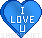 Blue I Love You Heart emoticon (Valentine Emoticons)