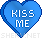 Blue Kiss Me Heart emoticon