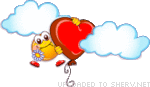 Floating with love animated emoticon