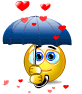 it's raining love emoticon