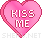 Pink Kiss Me Heart emoticon (Valentine Emoticons)
