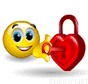 Valentine heart lock animated emoticon