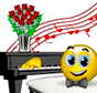 Valentine roses piano animated emoticon