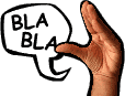 bla bla talking hand emoticon