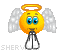 Angel with halo bowing down smiley (Angel Emoticons)