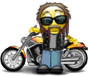 biker with motorcycle smiley