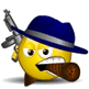 Gangster with gun animated emoticon
