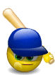 Baseball slugger emoticon (Baseball smileys and emoticons)